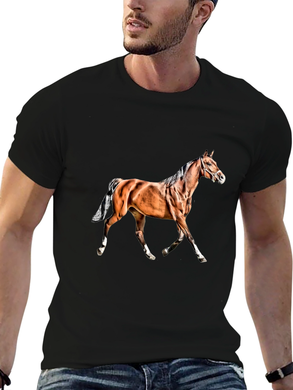 Horse Graphic Black T-Shirt
