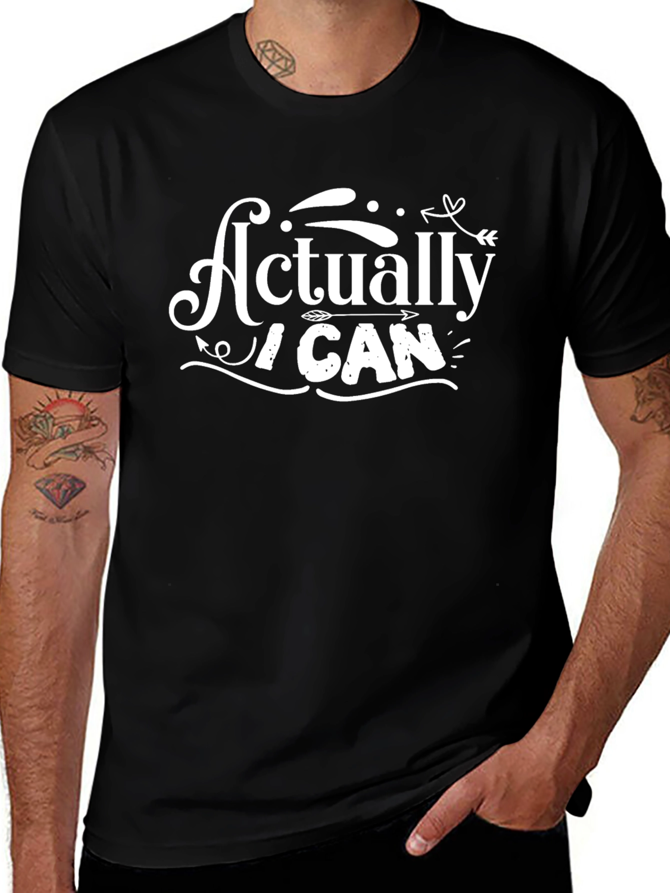 Actually I Can T-Shirt - Motivational Graphic Tee