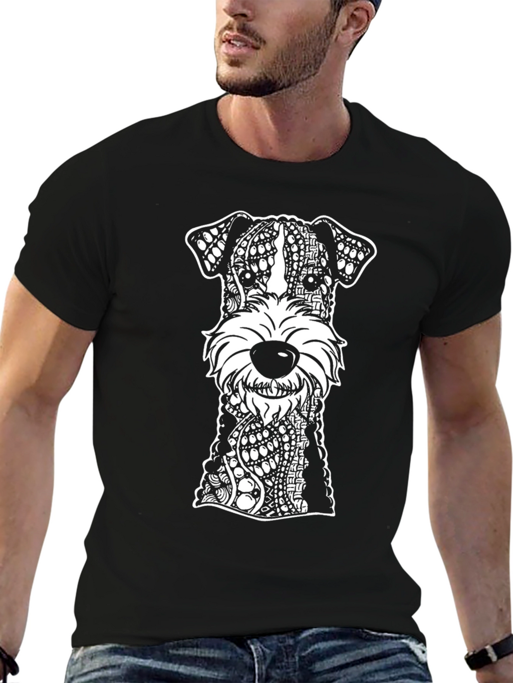 Dog Breed Mandala Black T-Shirt
