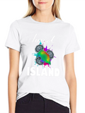 Loud Island Graphic Tee - Black Cotton Blend T-Shirt