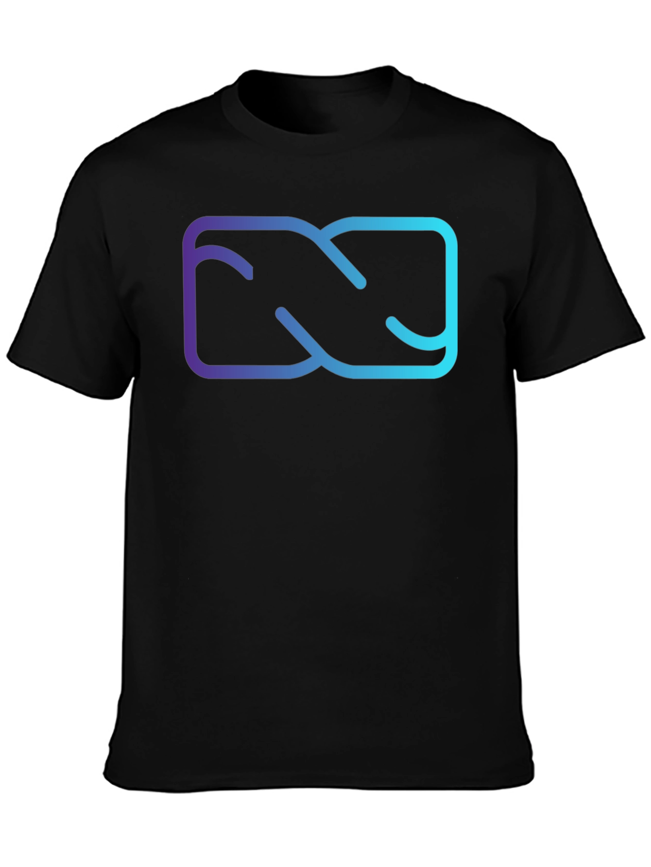 Abstract Gradient Graphic Black T-Shirt