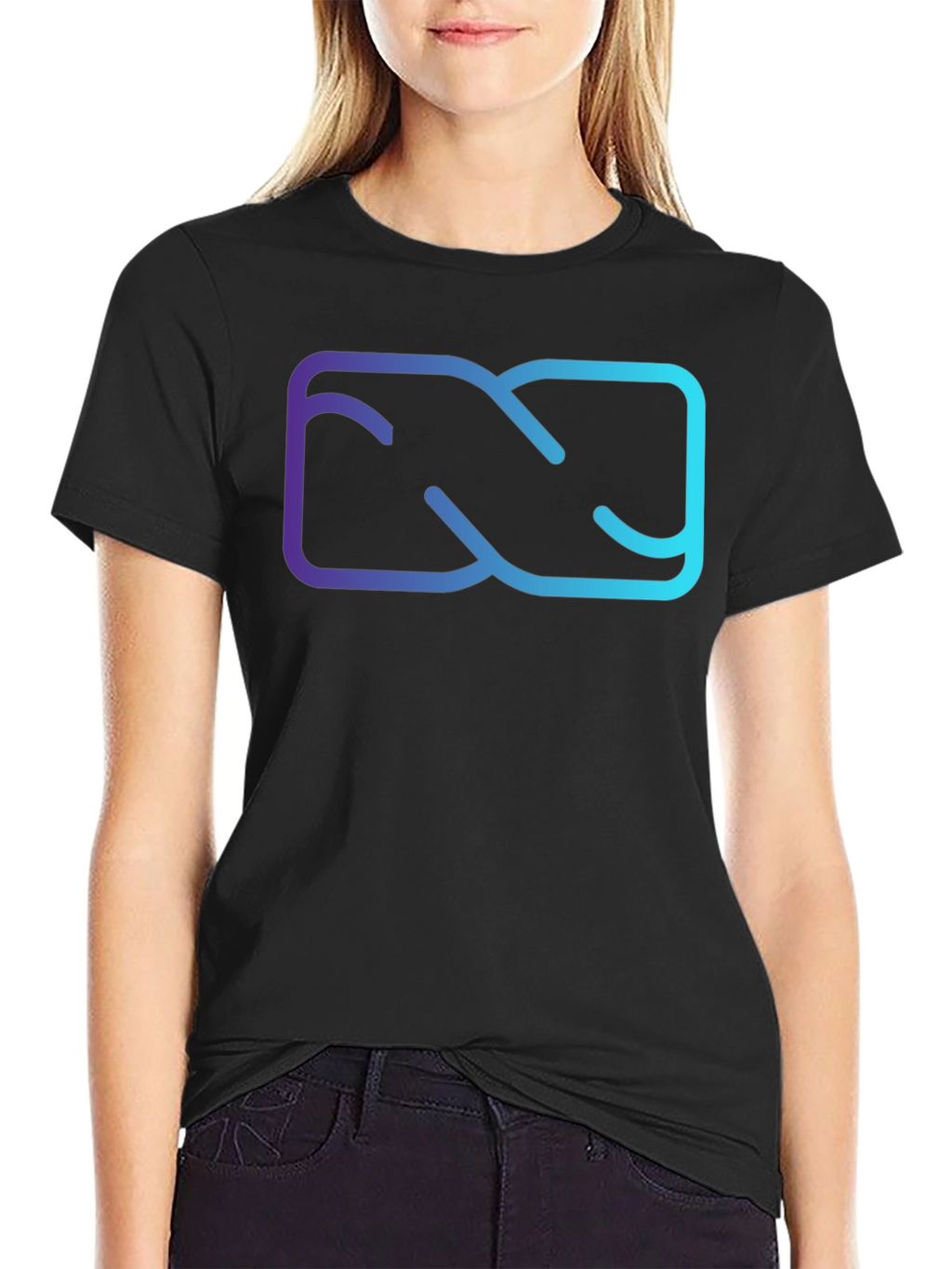 Abstract Gradient Graphic Black T-Shirt