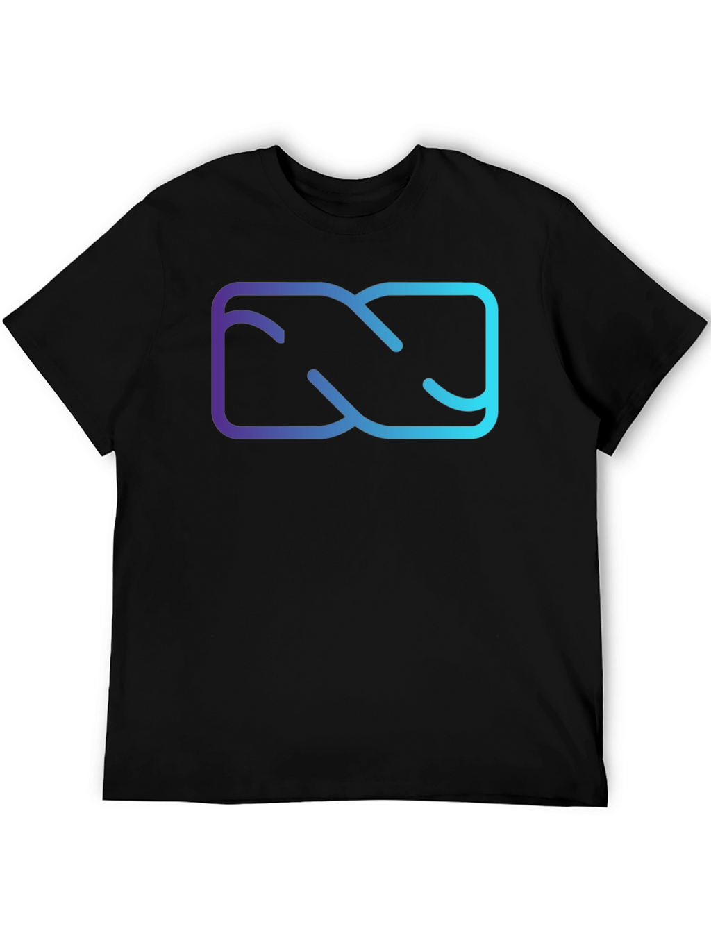 Abstract Gradient Graphic Black T-Shirt