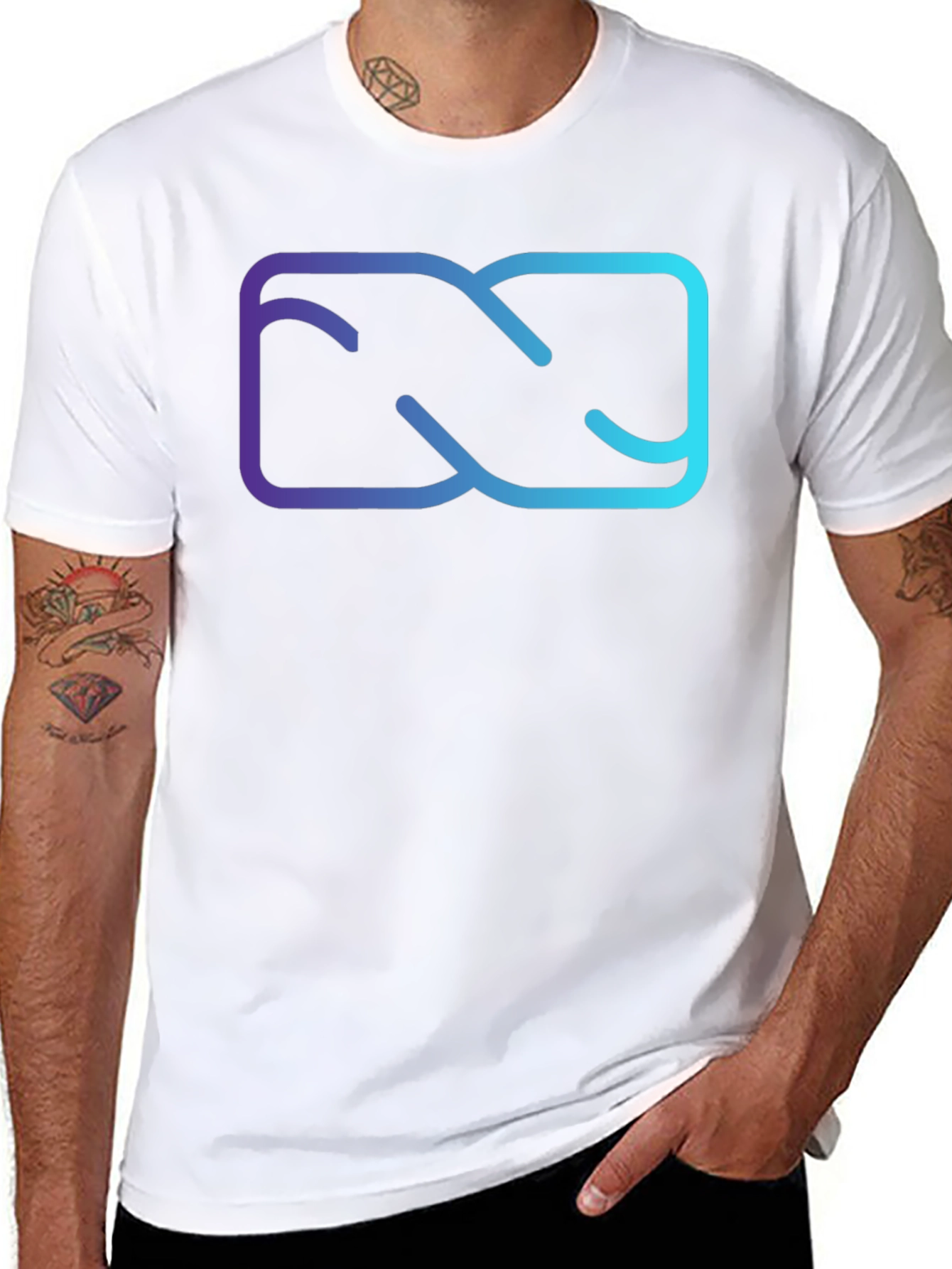 Abstract Gradient Graphic Black T-Shirt