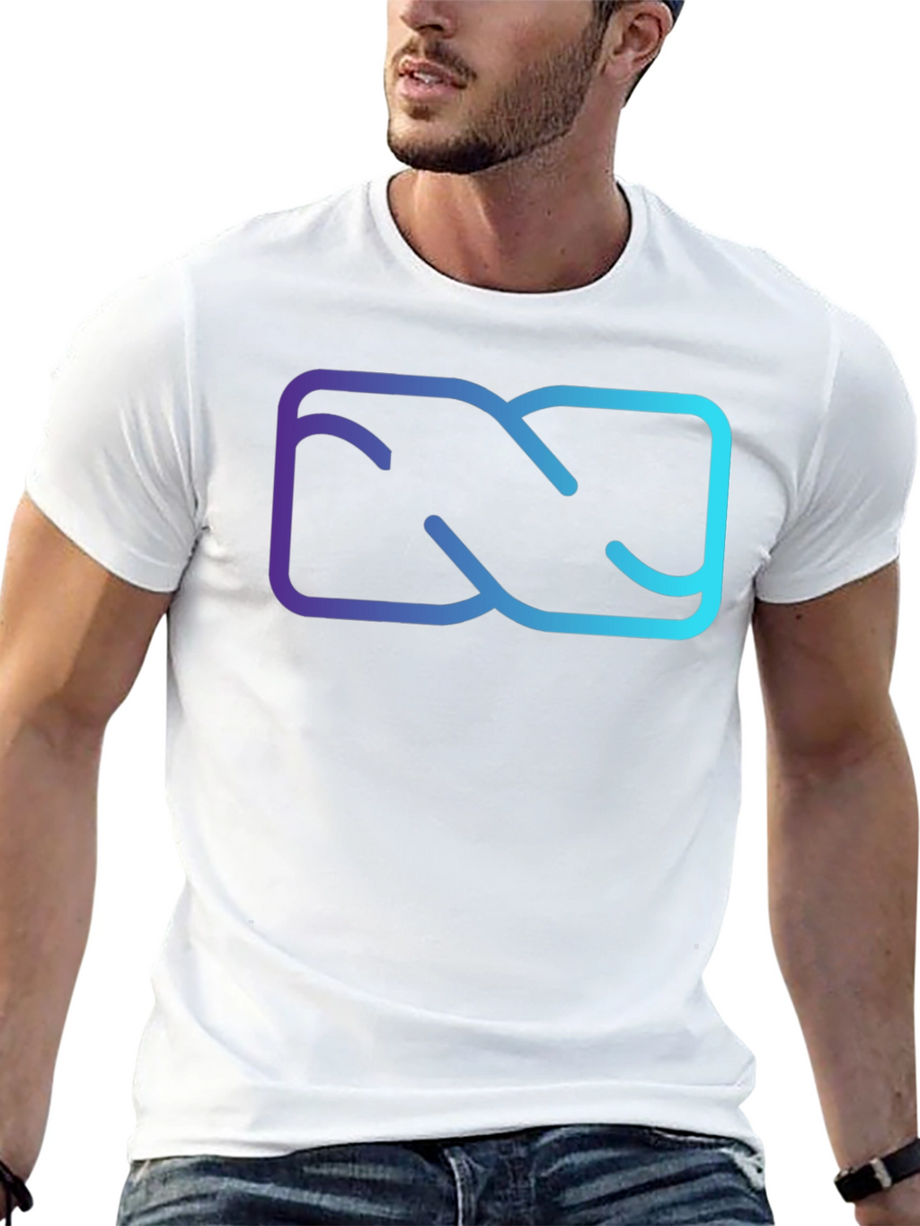 Abstract Gradient Graphic Black T-Shirt