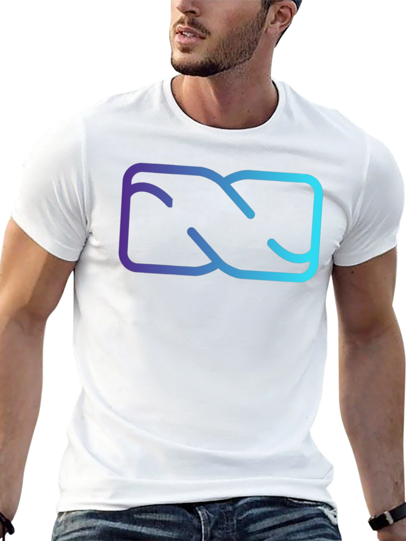 Abstract Gradient Graphic Black T-Shirt