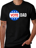 Vote Dad Graphic Print Crew Neck Tee
