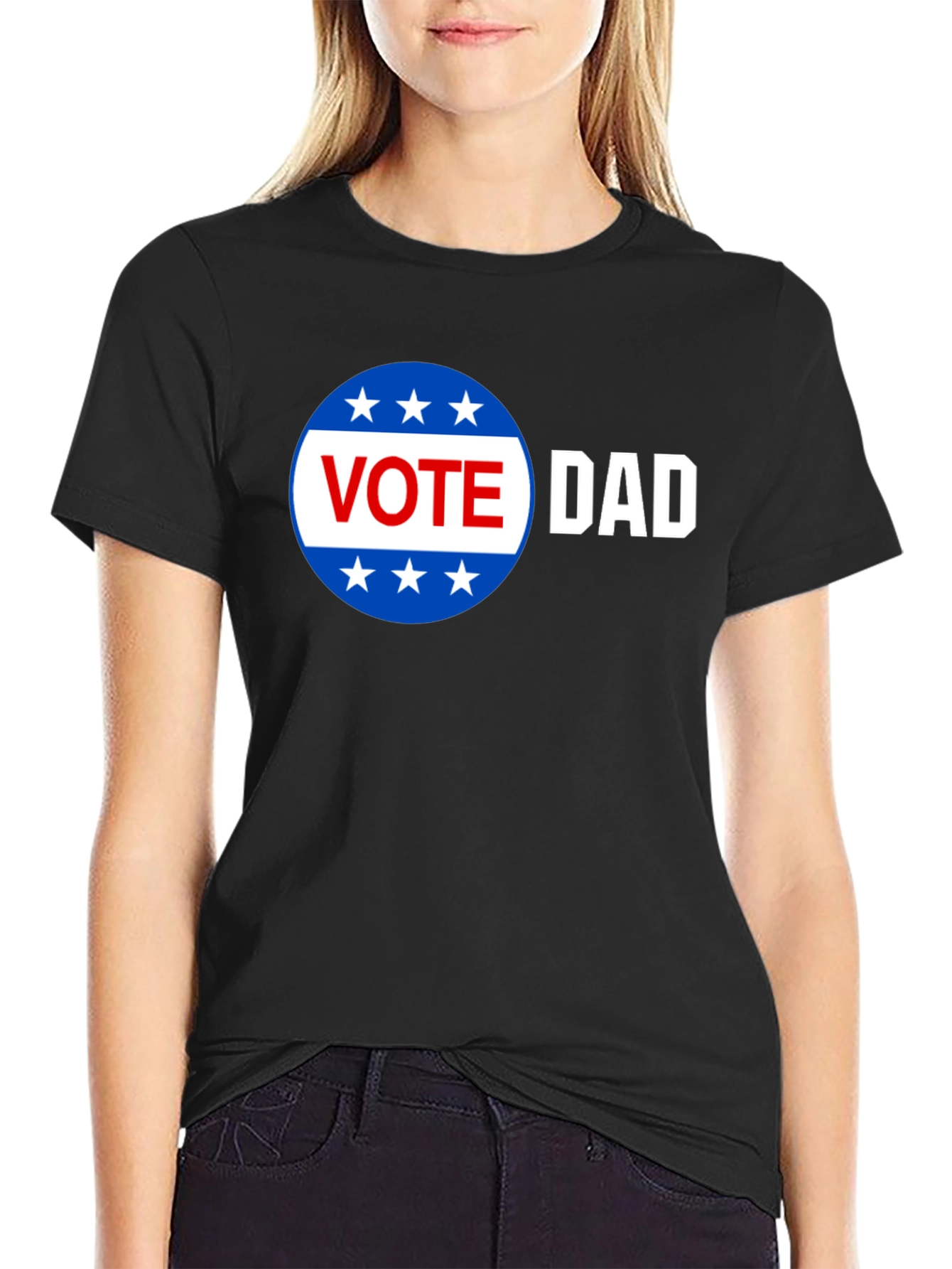 Vote Dad Graphic Print Crew Neck Tee