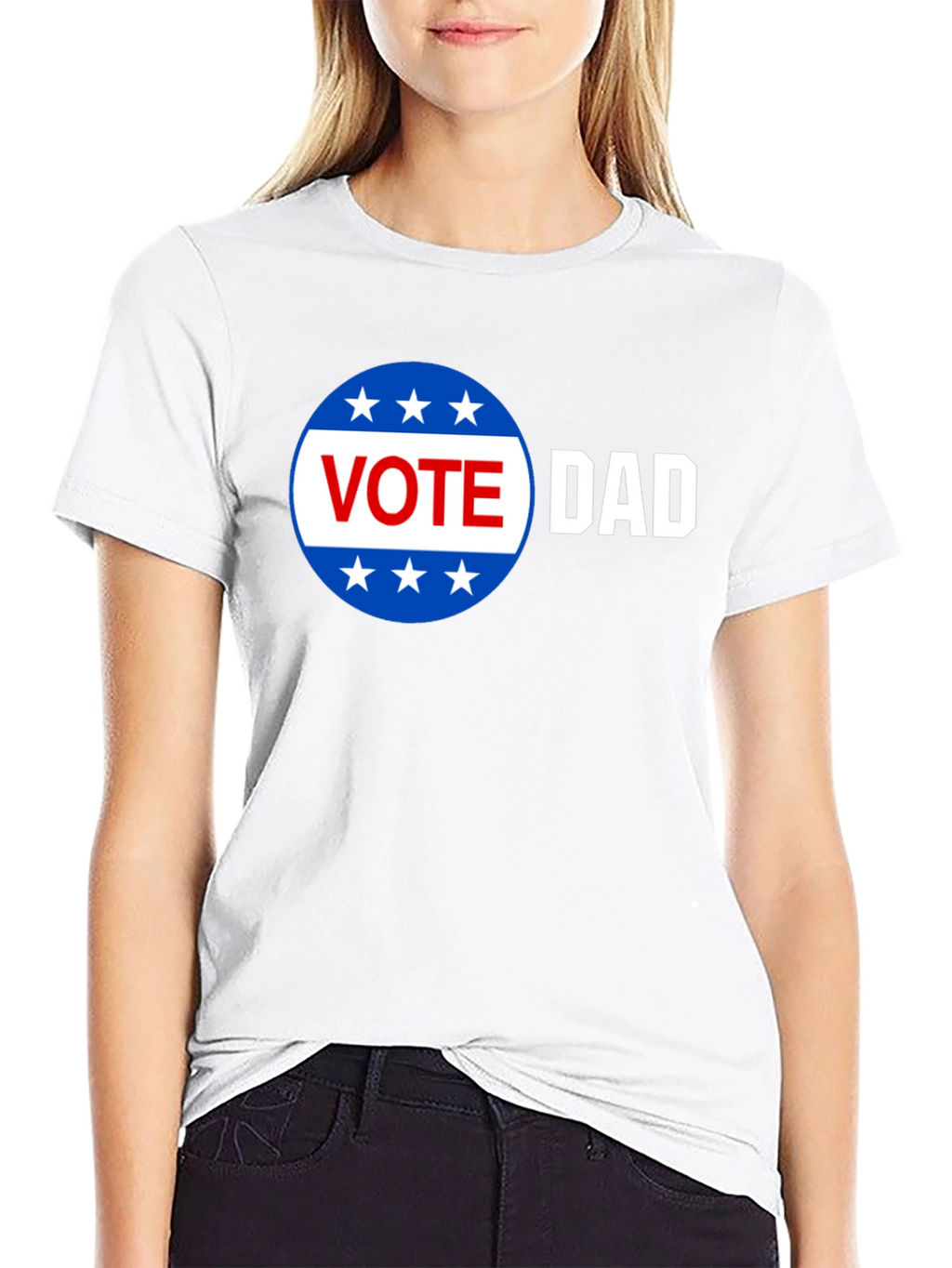 Vote Dad Graphic Print Crew Neck Tee