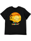 Hello Summer Graphic Tee - Beach Sunset
