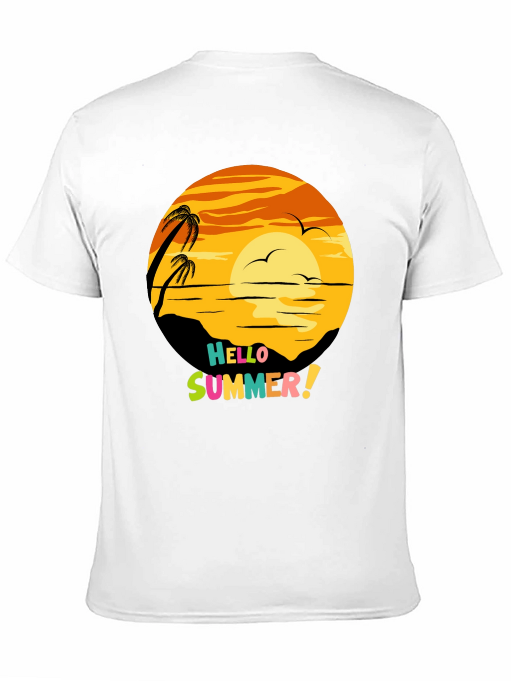Hello Summer Graphic Tee - Beach Sunset