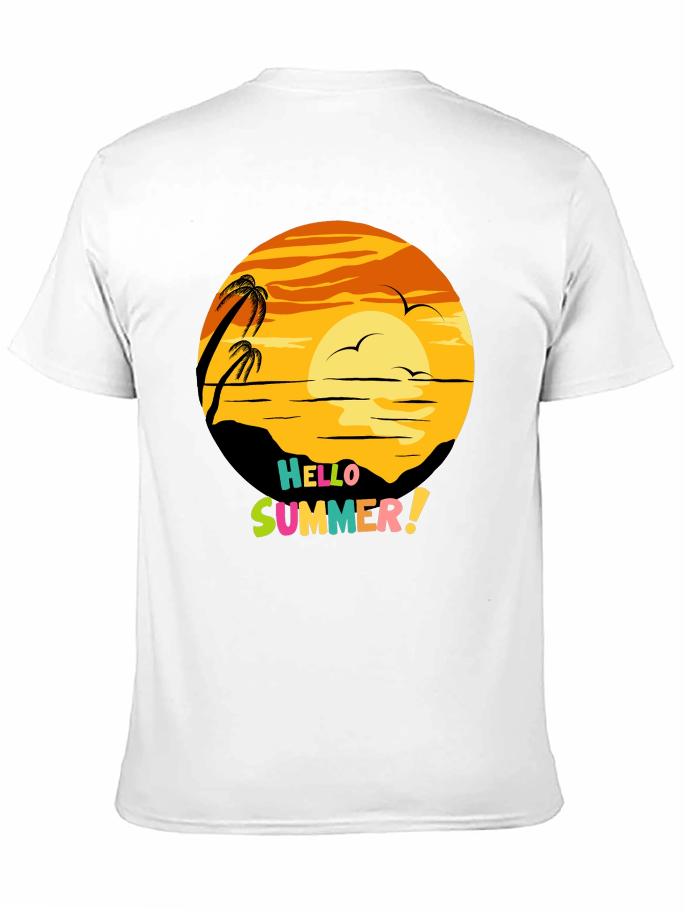 Hello Summer Graphic Tee - Beach Sunset