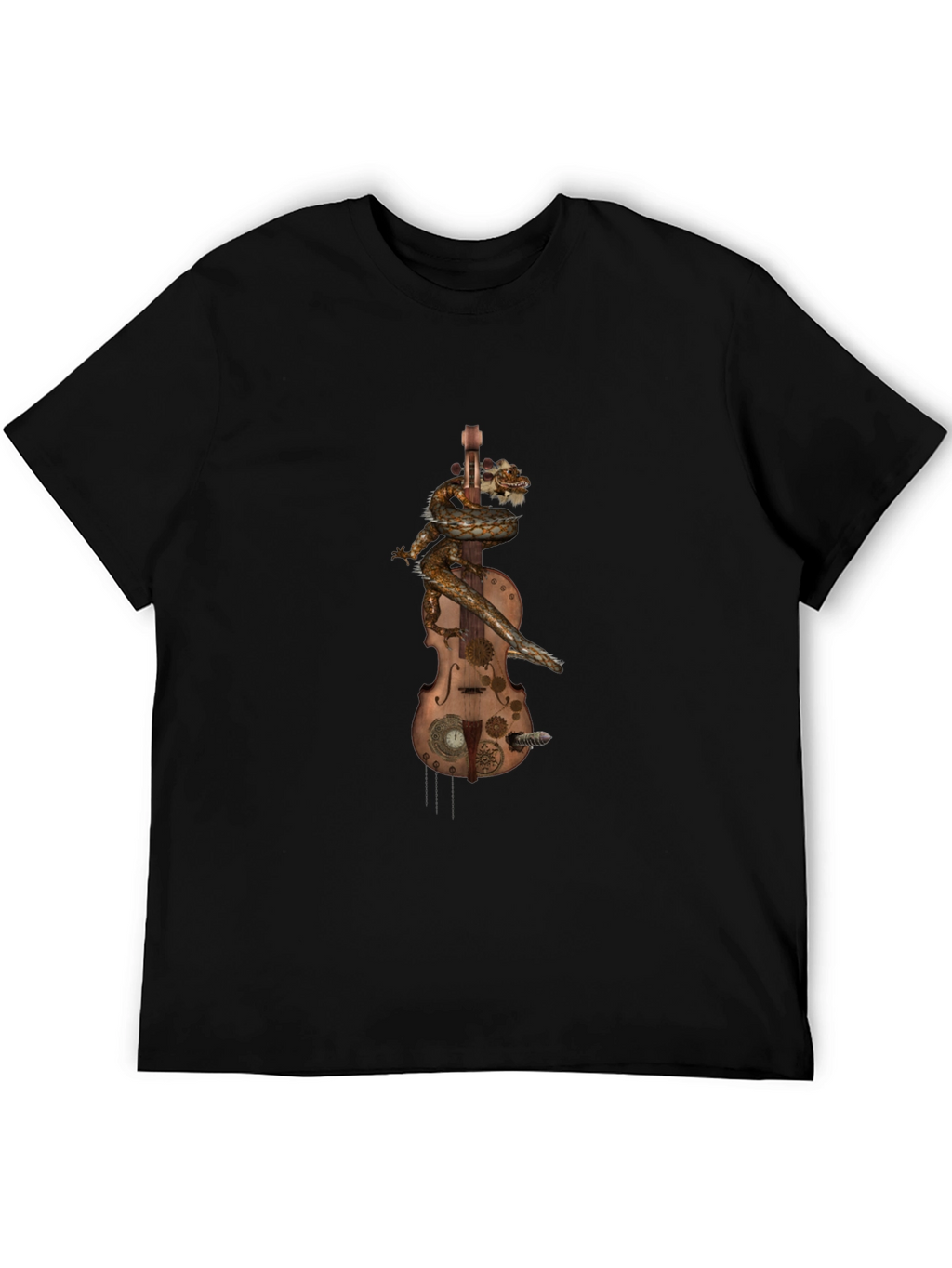 Steampunk Dragon Violin Graphic Tee