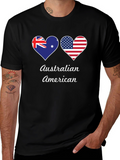 Australian American Flag Heart T-Shirt