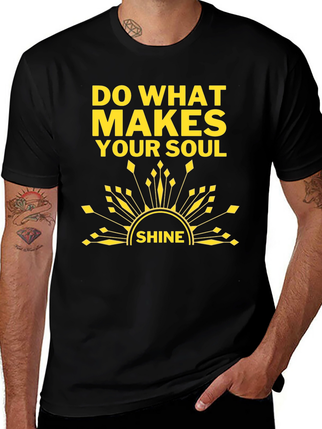 Soul Shine T-Shirt: Black Graphic Tee