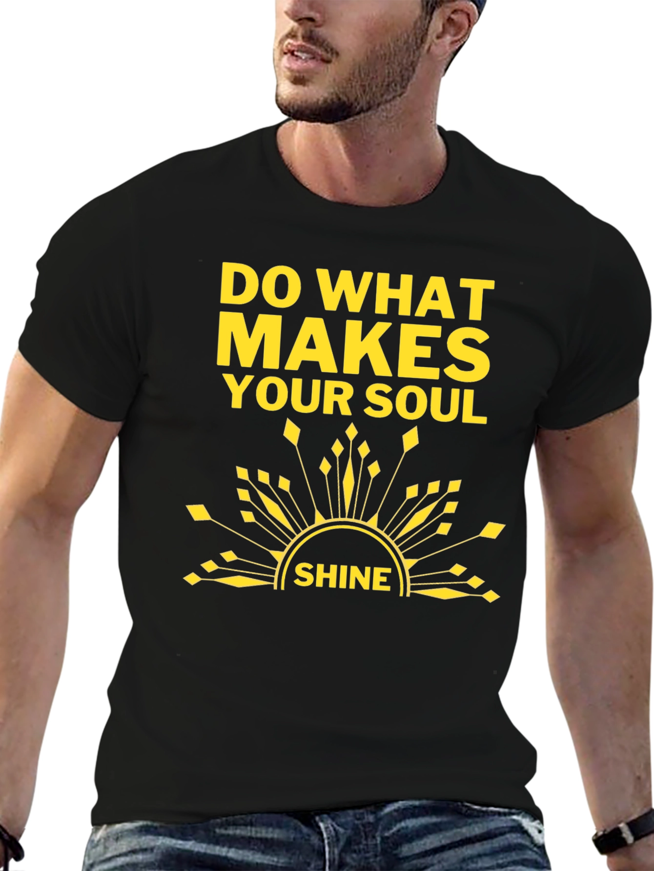 Soul Shine T-Shirt: Black Graphic Tee