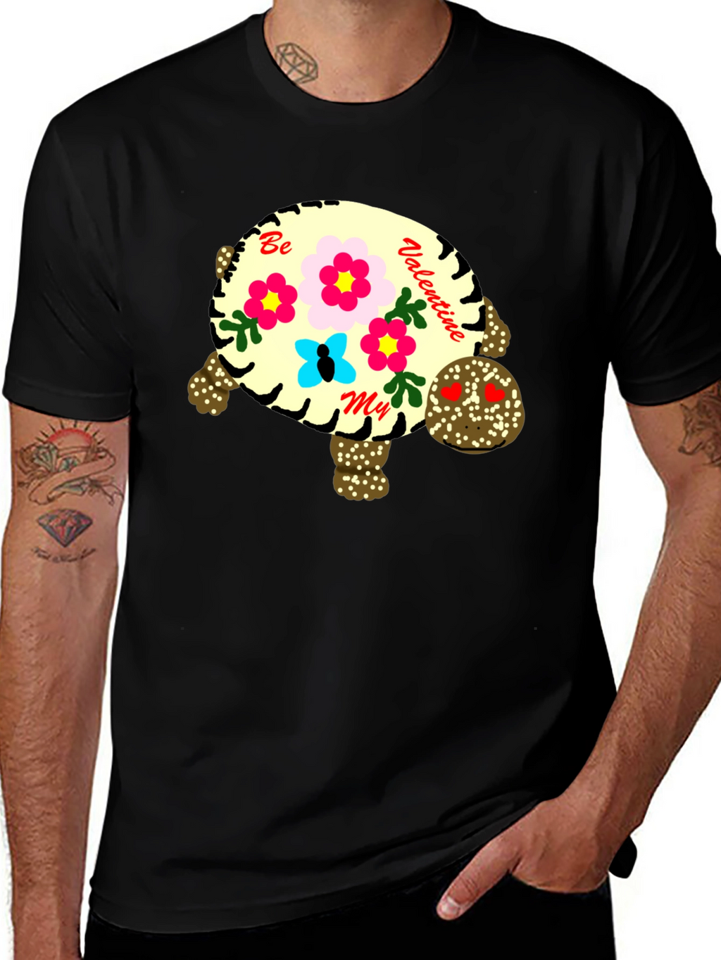Valentine Turtle Graphic T-Shirt