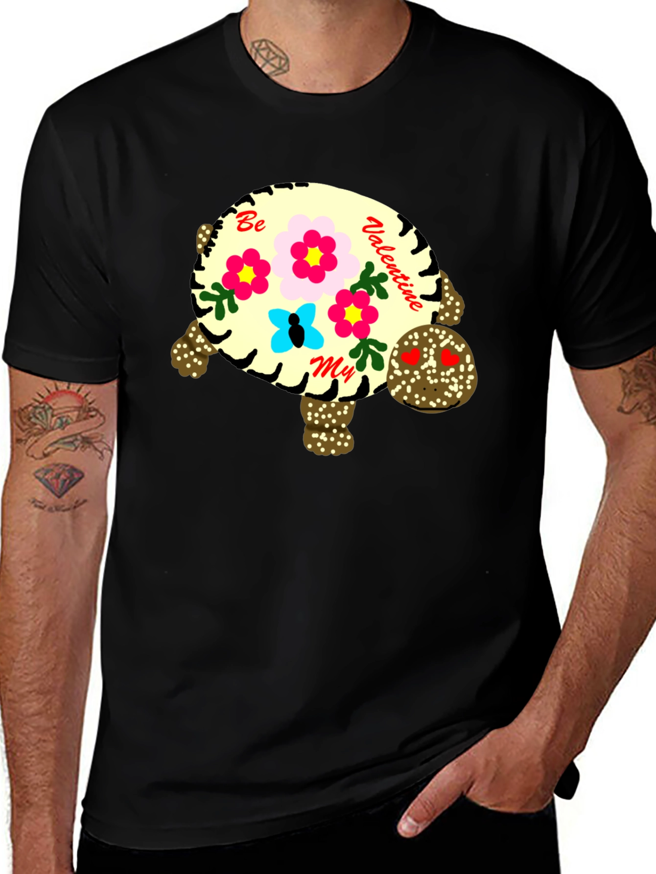Valentine Turtle Graphic T-Shirt
