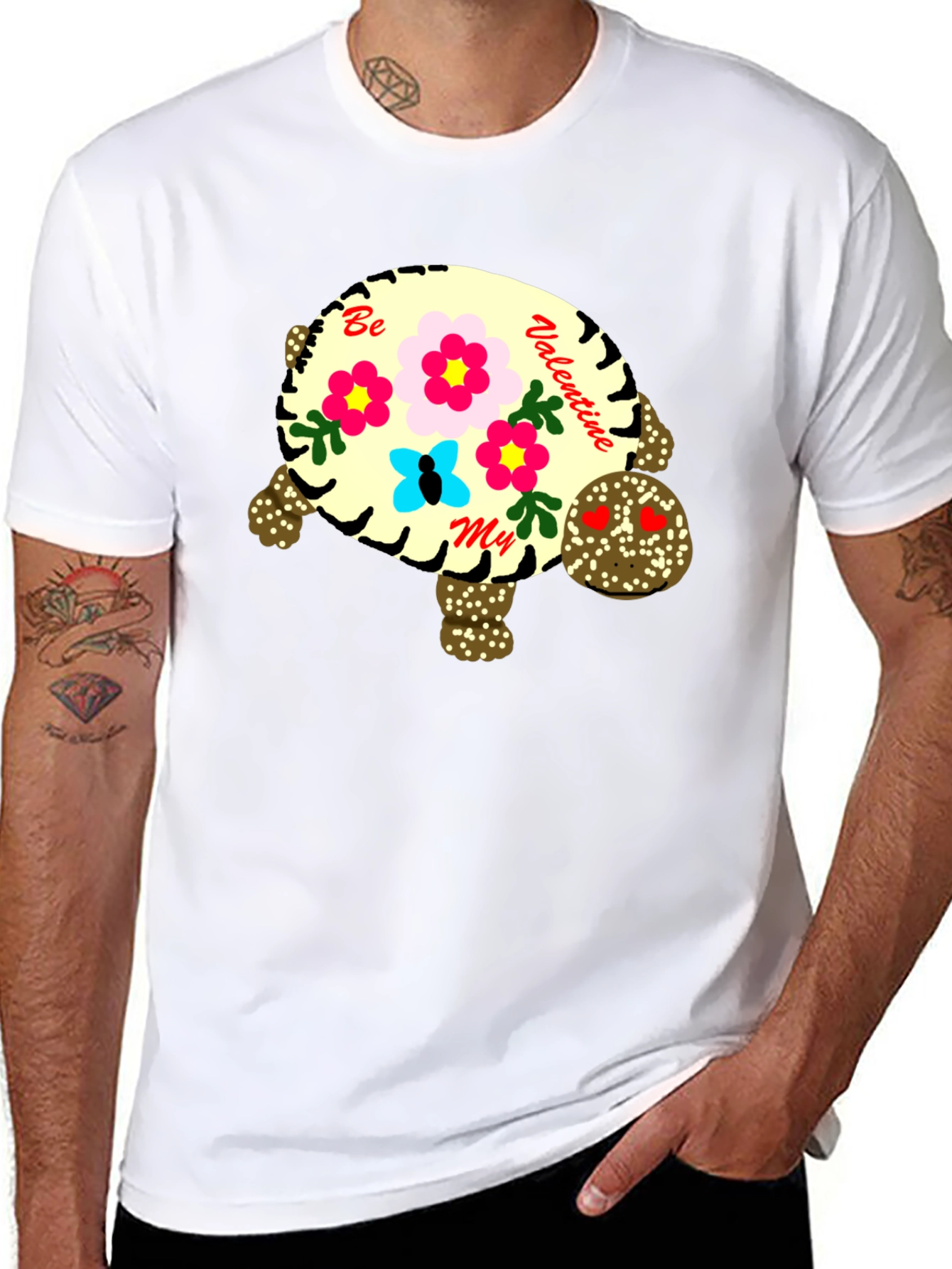 Valentine Turtle Graphic T-Shirt
