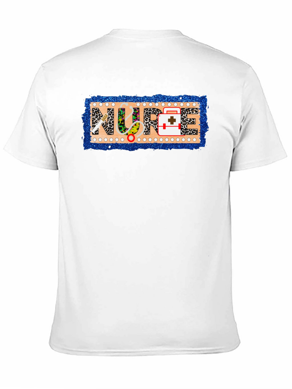 Nurse Novelty T-Shirt - Leopard Print Medical Design