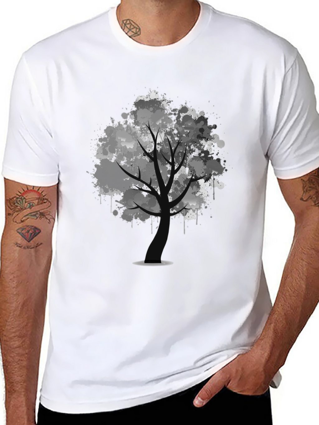 Abstract Tree Black T-Shirt