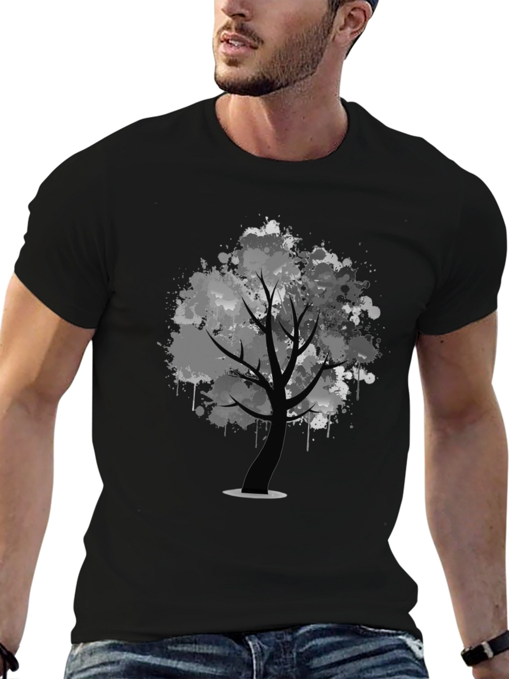 Abstract Tree Black T-Shirt