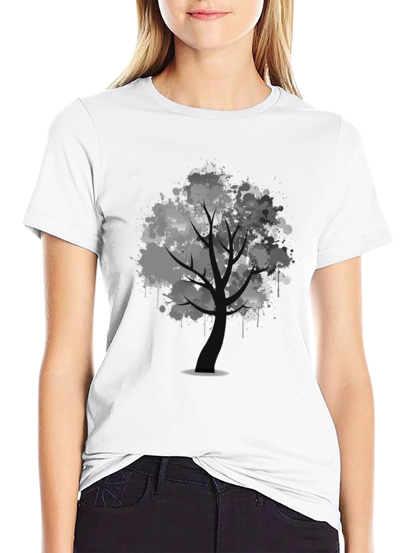 Abstract Tree Black T-Shirt