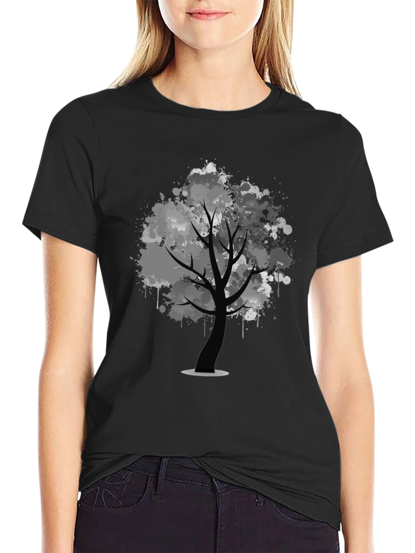 Abstract Tree Black T-Shirt