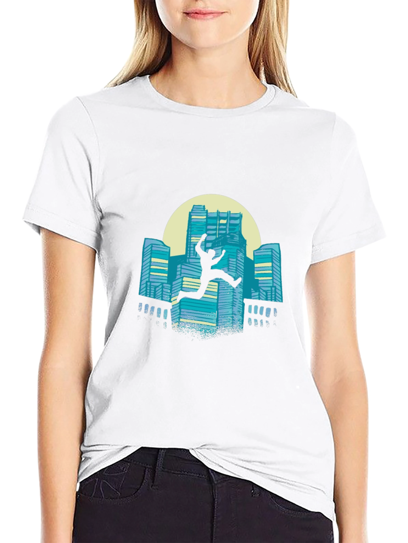 Urban Leap Graphic Tee - Black Cotton T-Shirt