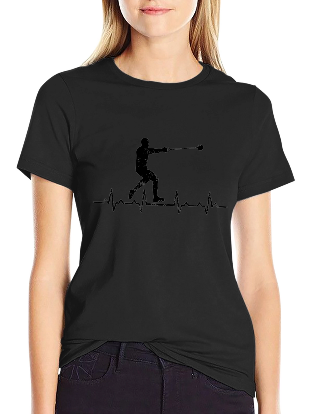Hammer Throw Heartbeat Black T-Shirt