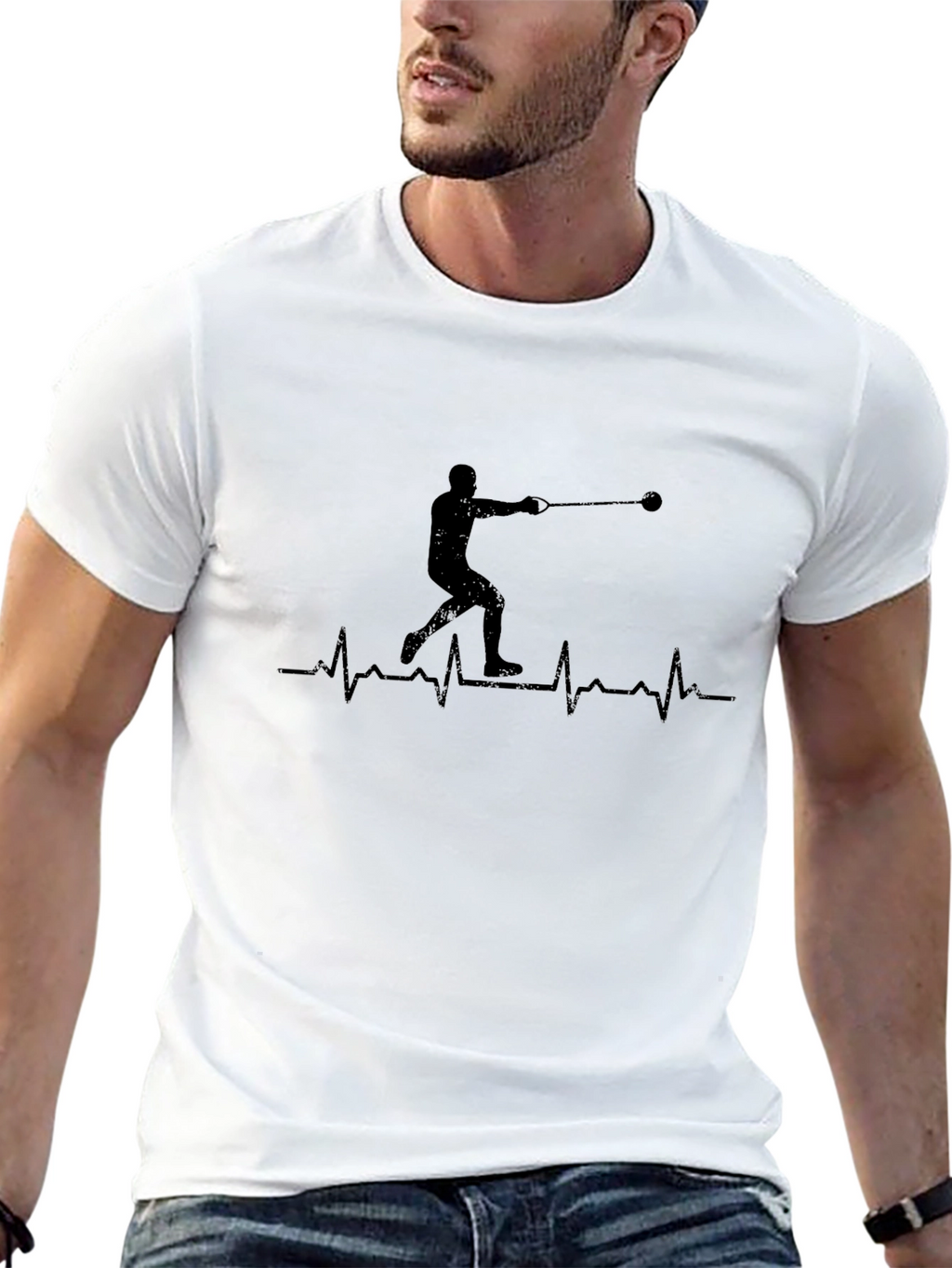 Hammer Throw Heartbeat Black T-Shirt