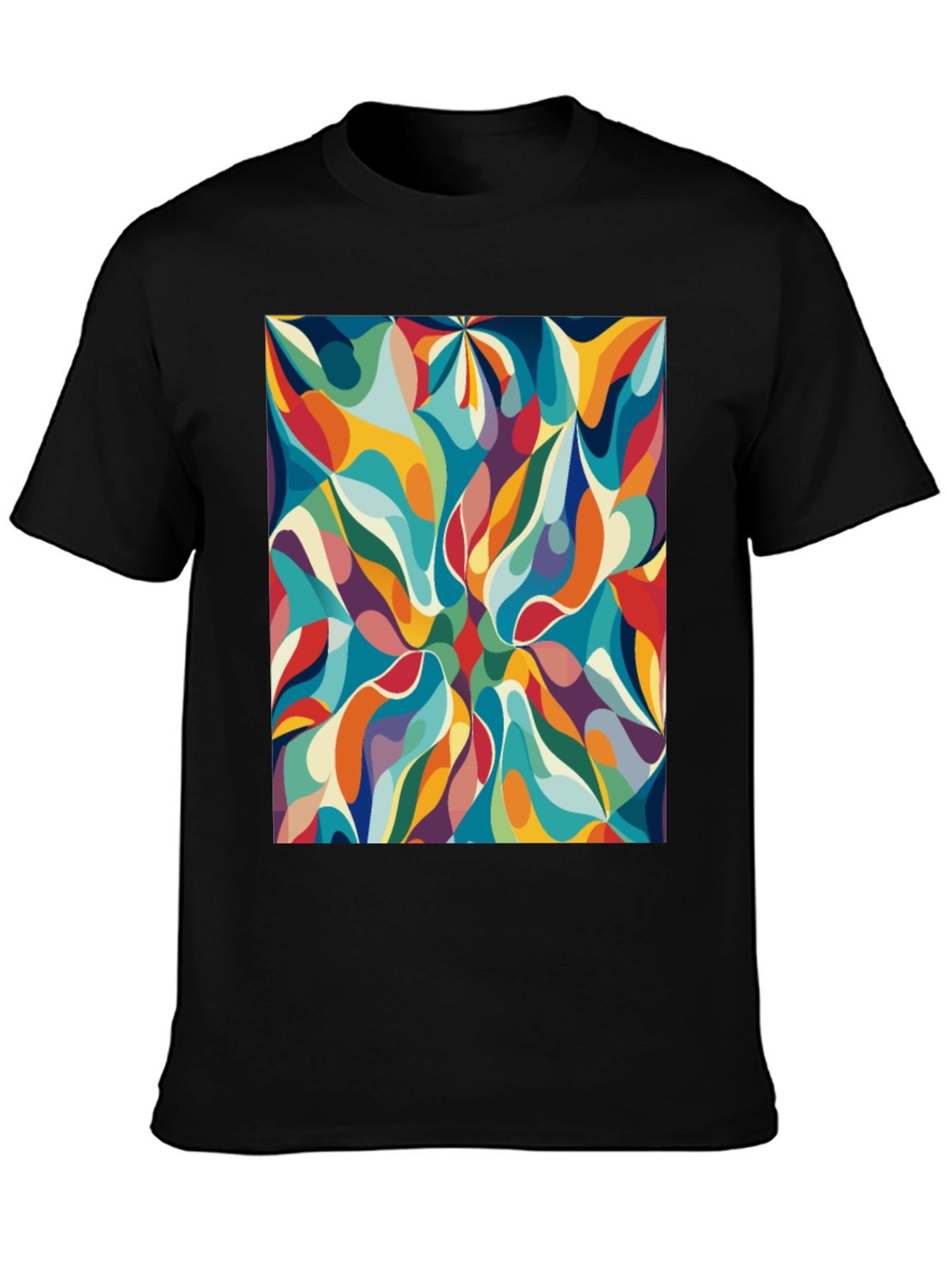 Retro Abstract Graphic Print Tee - Bold Style