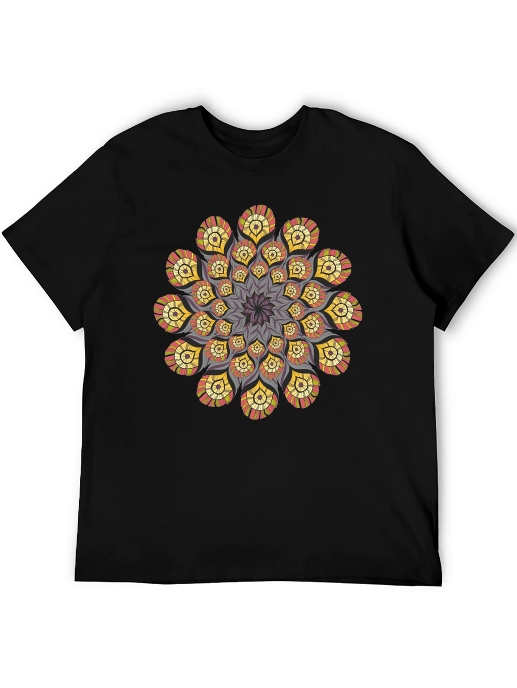 Mandala T-Shirt: Stylish Geometric Design Black