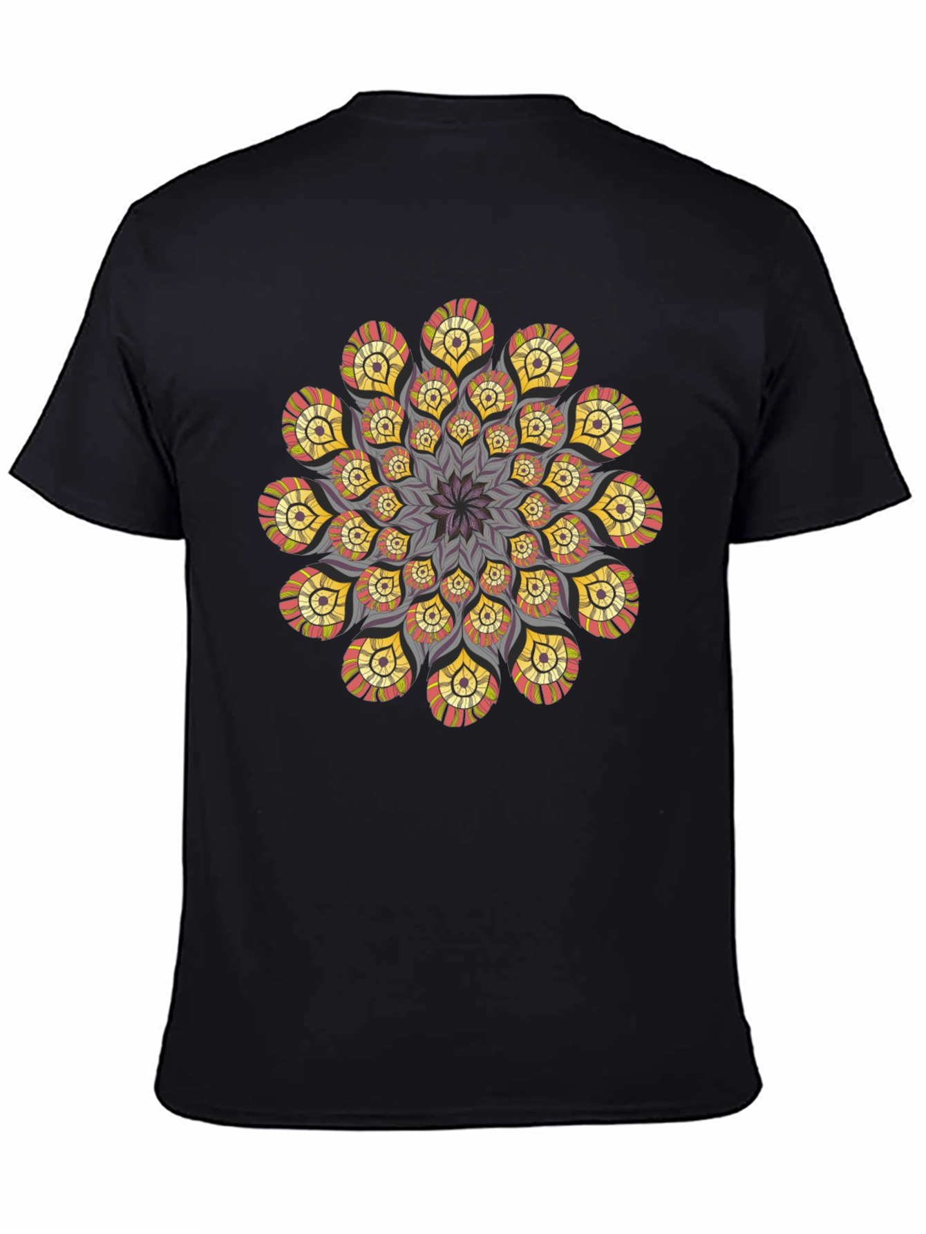 Mandala T-Shirt: Stylish Geometric Design Black