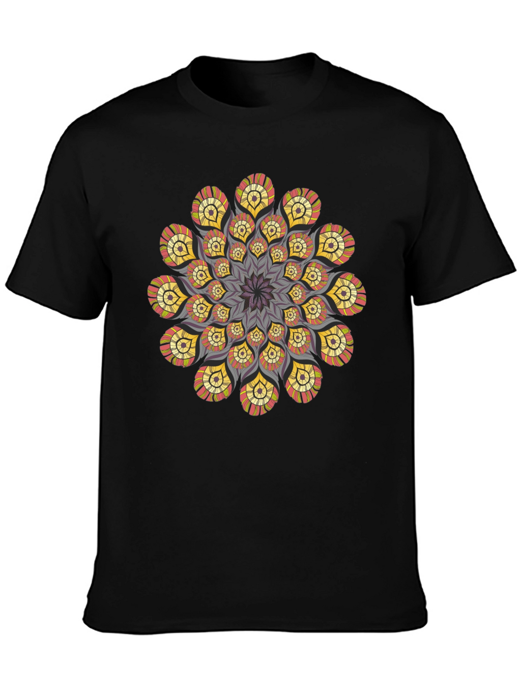 Mandala T-Shirt: Stylish Geometric Design Black