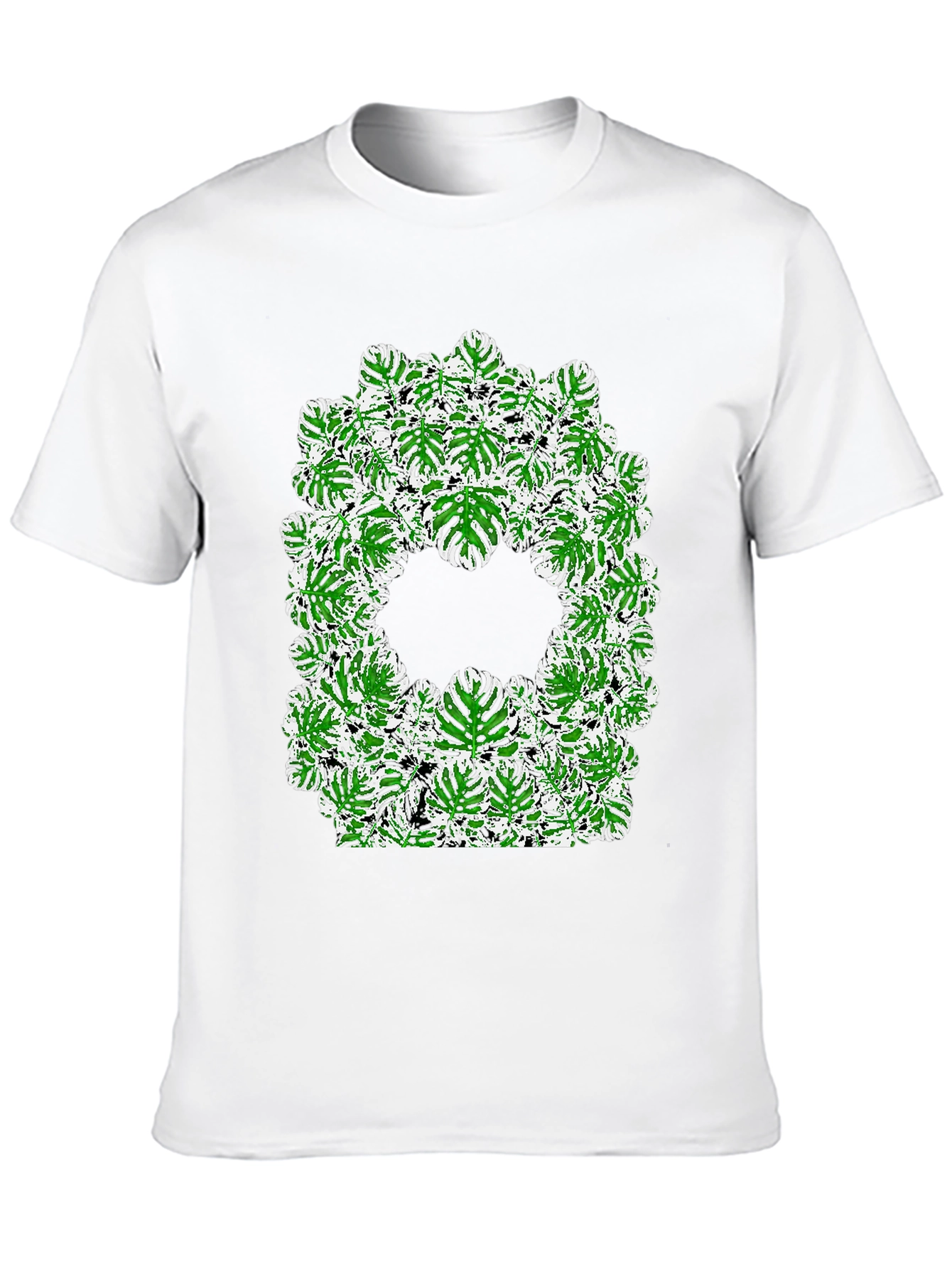 Tropical Leaf Print Tee - Modern Style