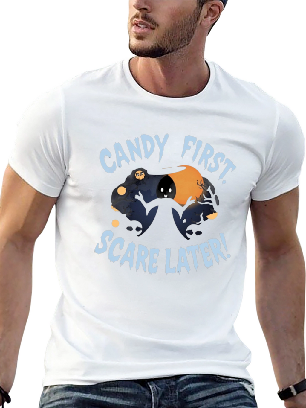 Candy First Scare Later Halloween T-Shirt