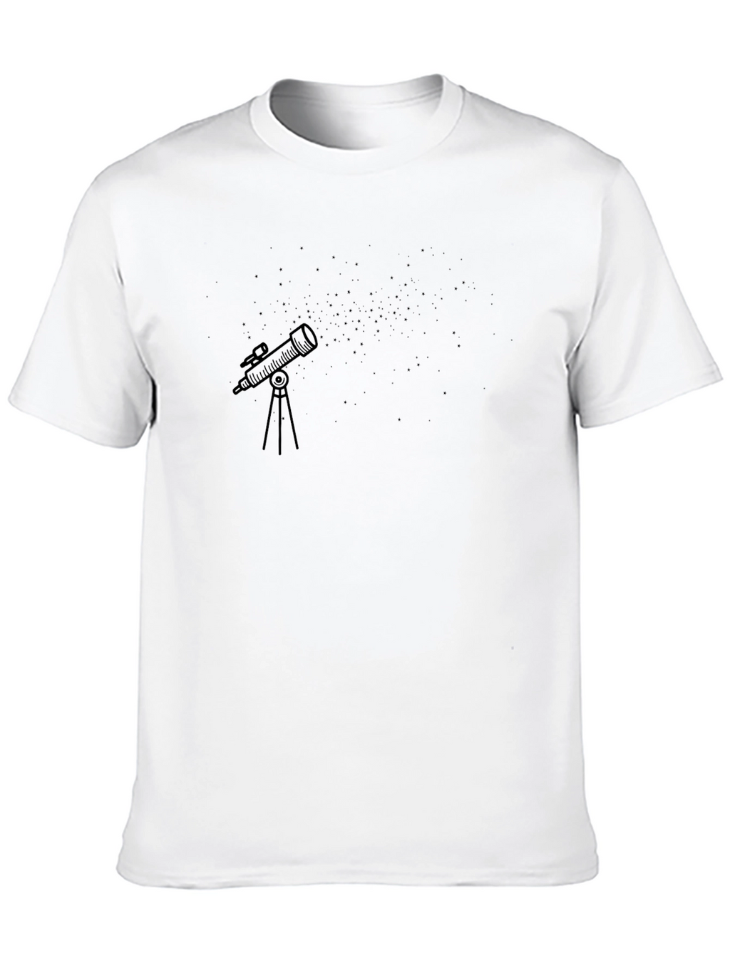 Telescope Graphic Black T-Shirt - Astronomy Lover Tee
