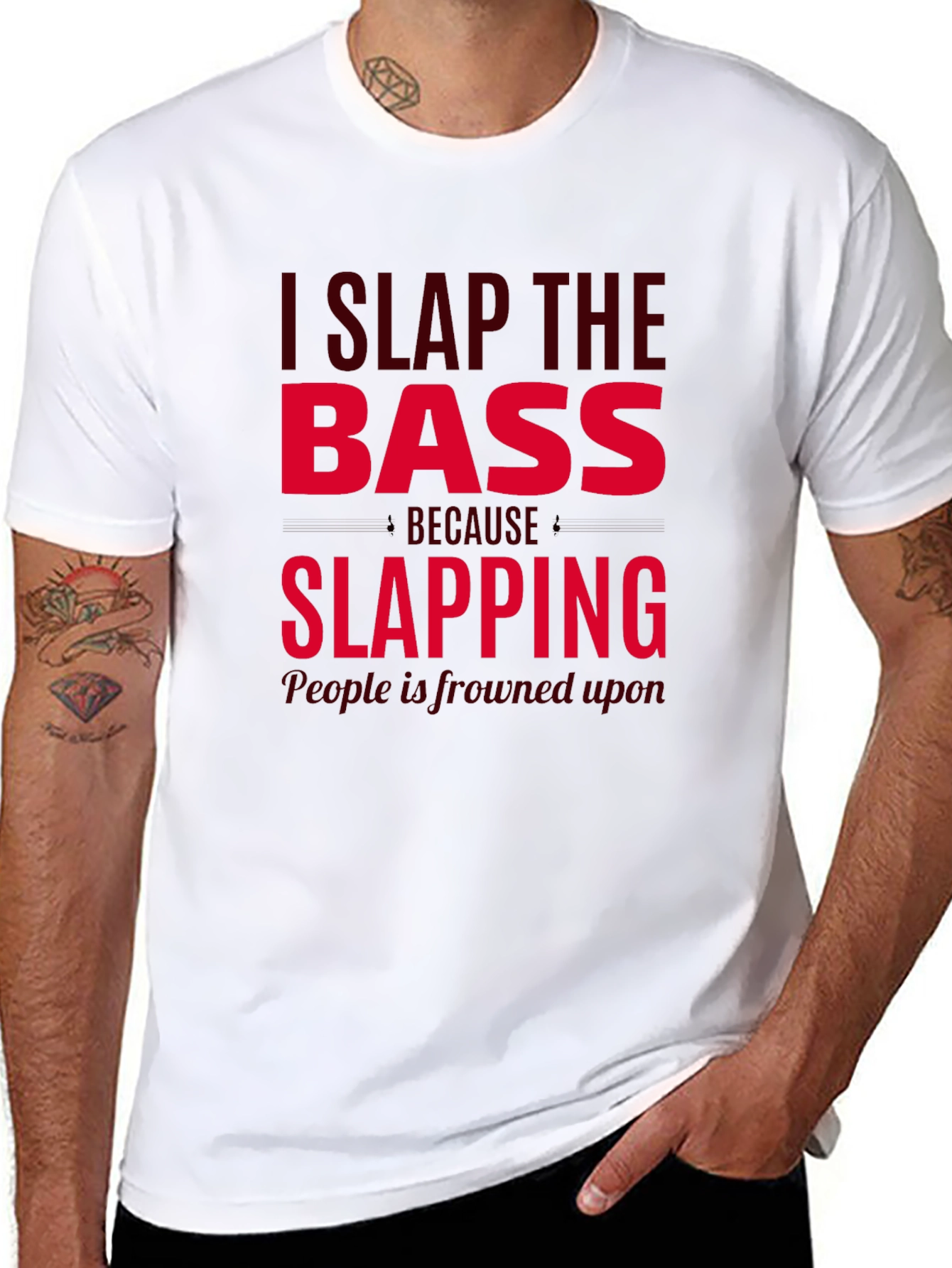 I Slap The Bass Funny Musician T-Shirt