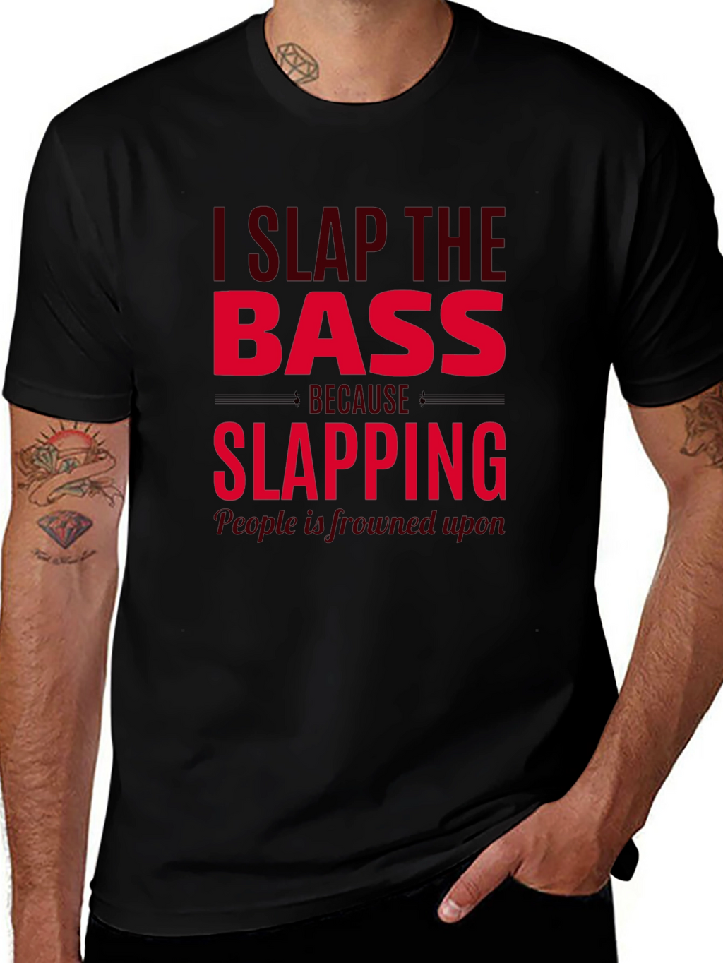 I Slap The Bass Funny Musician T-Shirt