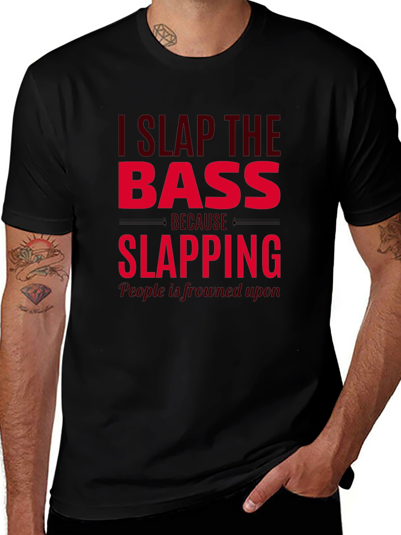 I Slap The Bass Funny Musician T-Shirt