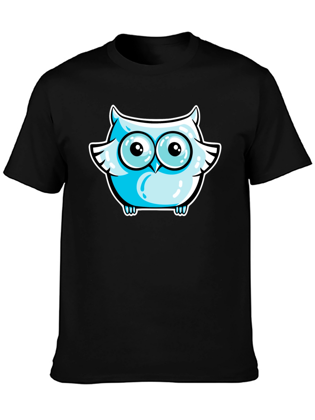 Cool Owl Graphic Tee - Black