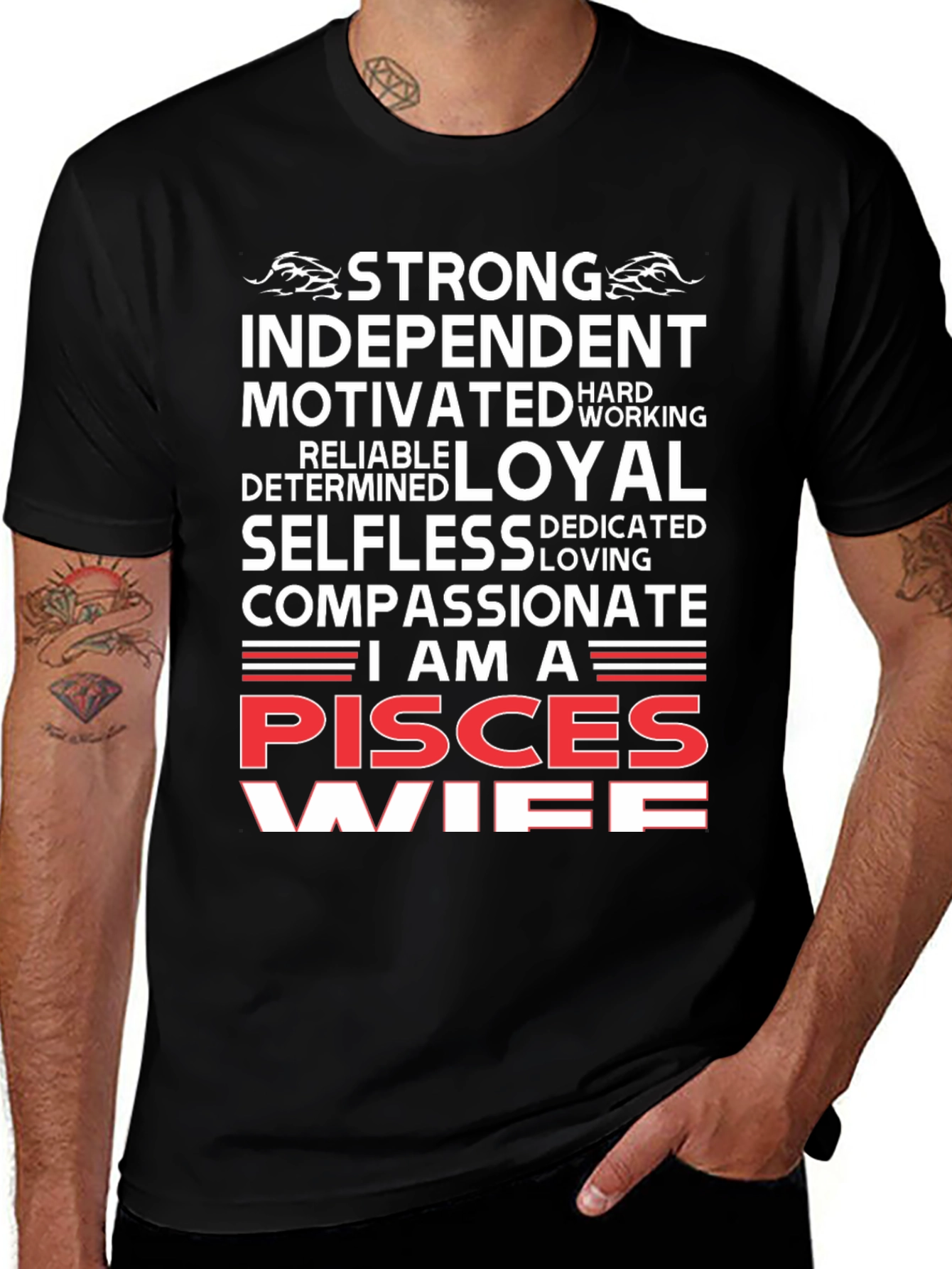 Pisces Wife T-Shirt - Strong Independent Woman Zodiac Tee