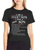 Lucky Mom Crazy Son Graphic Tee - August Birthday