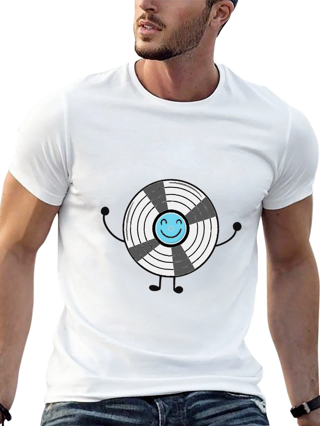 Funny Graphic Vinyl Record T-Shirt