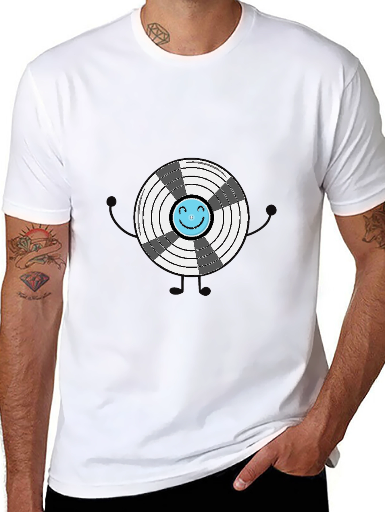 Funny Graphic Vinyl Record T-Shirt