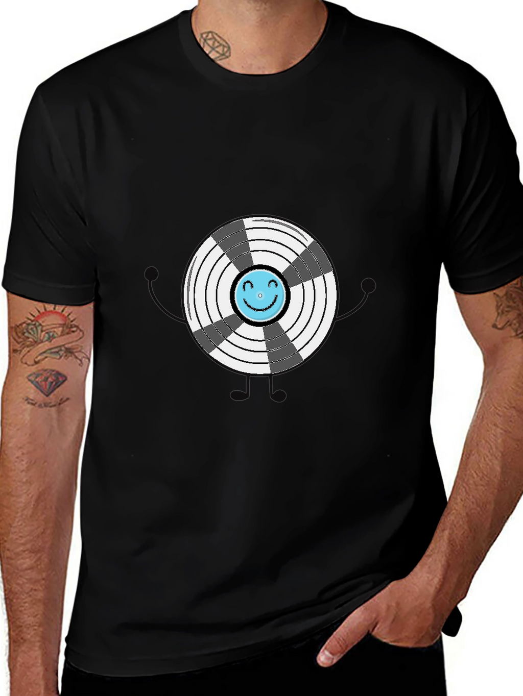 Funny Graphic Vinyl Record T-Shirt