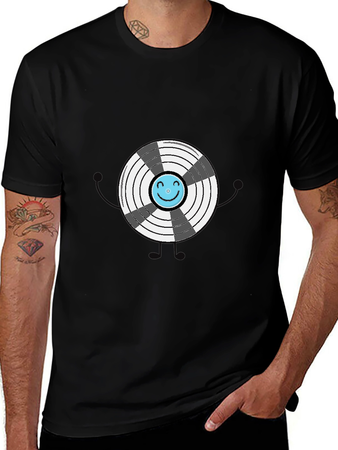 Funny Graphic Vinyl Record T-Shirt