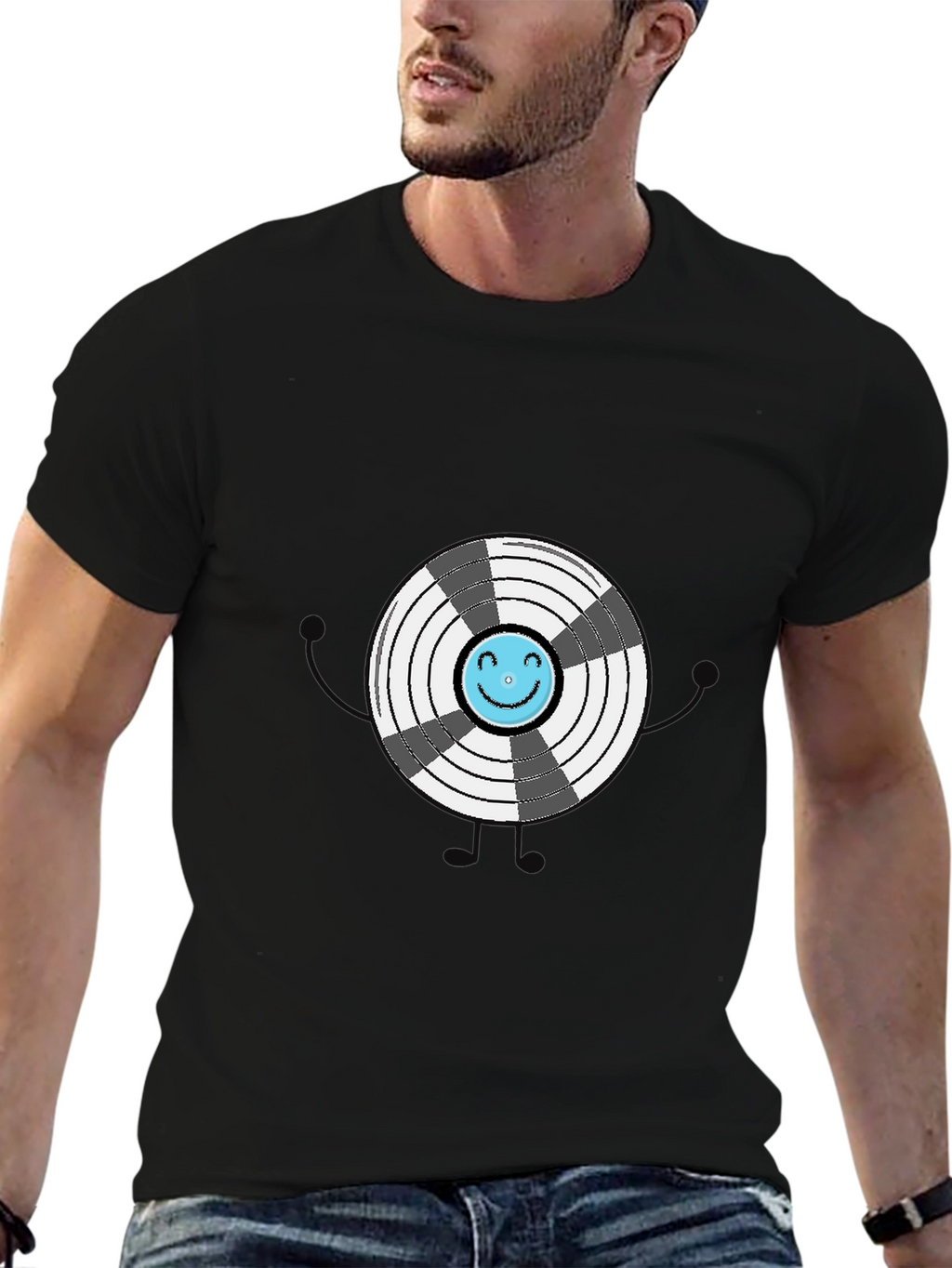 Funny Graphic Vinyl Record T-Shirt