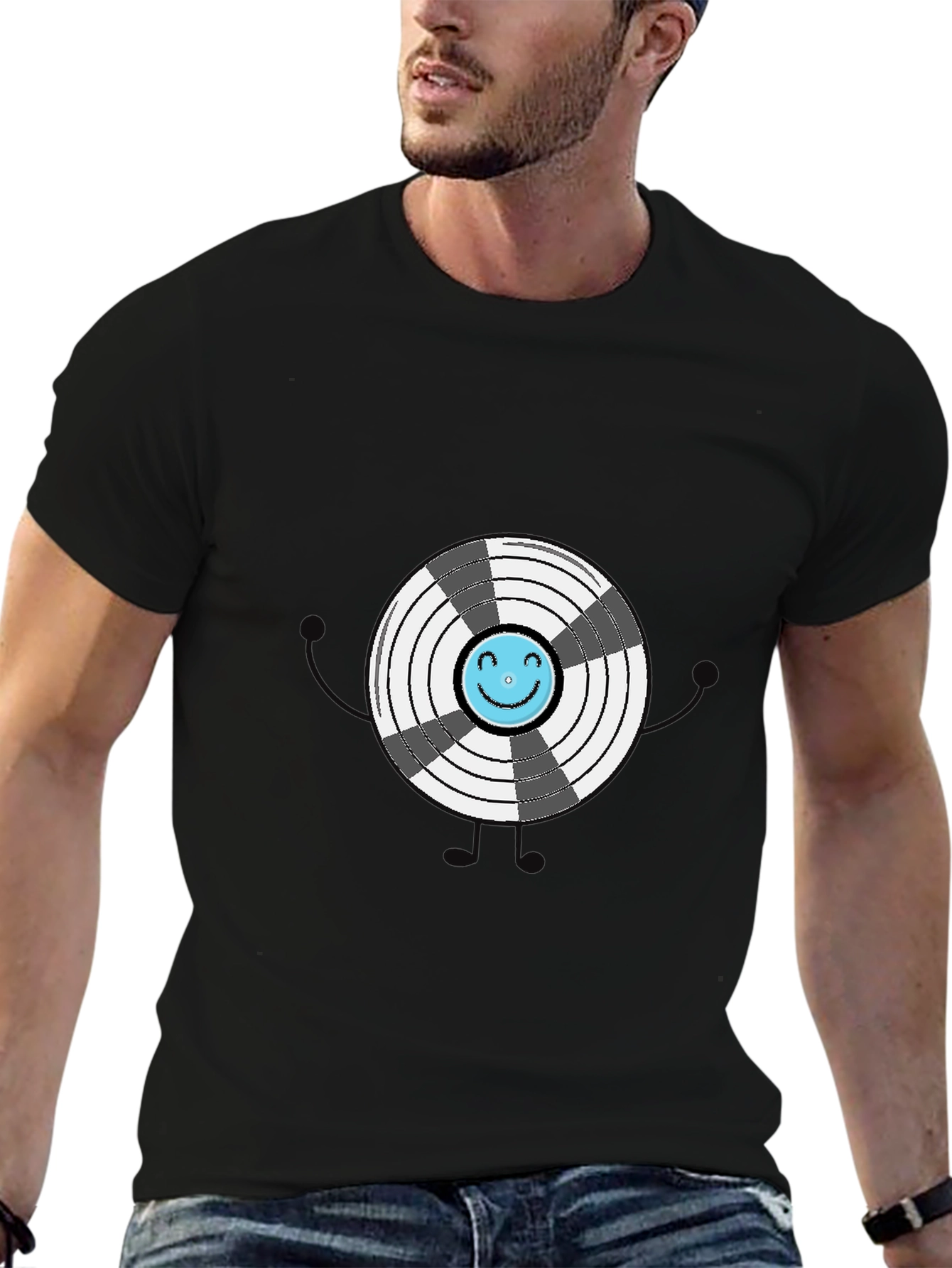 Funny Graphic Vinyl Record T-Shirt